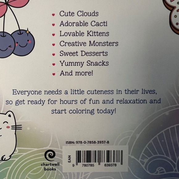 Cute Kawaii Coloring: Color Super-Cute Cats, Sushi, Clouds, Flowers, & Sweets - Picture 11 of 11